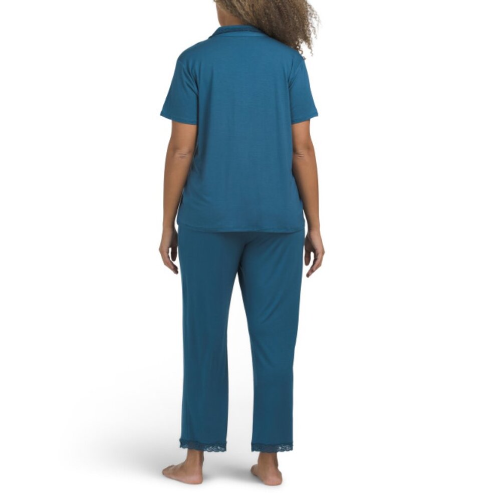 Natori Midnight 2pc Feathers Essentials Notch Paj… - image 2